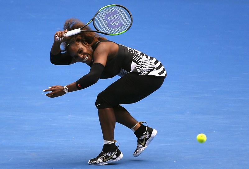 Tennis- Australian Open- Melbourne Park Melbourne Australia- 23/1/17 Serena Williams of the U.S. hits a shot during her Women's singles