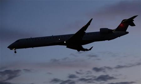 




A Delta Airlines jet lands at Ronald Regan National Airport in Washington August 2, 2009. REUTERS/Molly Riley

