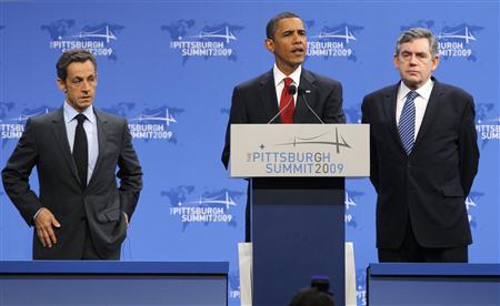 




U.S. President Barack Obama (C) holds a news conference with France's President Nicolas Sarkozy (L) and British Prime Minister Gordon Brown at the G20 Summit in the Pittsburgh Convention Center in Pittsburgh, Pennsylvania, September 25, 2009. Iran has told the U.N. nuclear watchdog that it has a second uranium enrichment plant under construction, a belated disclosure sure to heighten Western fears of a stealthy Iranian quest for nuclear arms