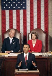 




U.S. President Barack Obama delivers a speech on healthcare reform before a joint session of Congress on Capitol Hill in Washington, September 9, 2009. REUTERS/Molly Riley

