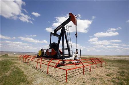 A Canadian Natural Resources pump jack pumps oil out of the ground near Dorothy, Alberta, June 30, 2009. CNR is a large Canadian energy producer. REUTERS/Todd Korol
A Canadian Natural Resources pump jack pumps oil out of the ground near Dorothy, Alberta, June 30, 2009. CNR is a large Canadian energy producer. REUTERS/Todd Korol