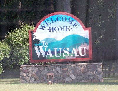 The welcome sign for Wausau, Wisconsin, USA along Wisconsin Highway 52. The welcome sign for Wausau, Wisconsin, USA along Wisconsin Highway 52.