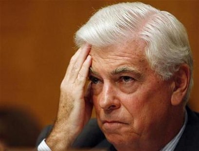 Senate Banking Committee Chairman Sen. Chris Dodd listens to testimony at the Senate Banking Committee on Capitol Hill in Washington, July 23, 2009. REUTERS/Larry Downing
Senate Banking Committee Chairman Sen. Chris Dodd listens to testimony at the Senate Banking Committee on Capitol Hill in Washington, July 23, 2009. REUTERS/Larry Downing
