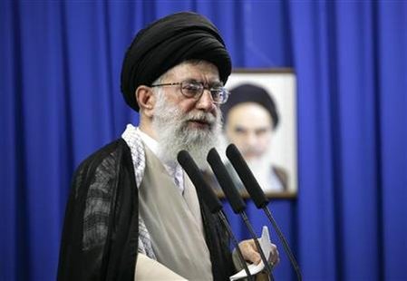 




Iran's Supreme Leader Ayatollah Ali Khamenei delivers a sermon during Friday prayers at Tehran University June 19, 2009. REUTERS/Morteza Nikoubazl

