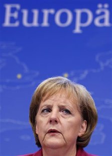 




German Chancellor Angela Merkel holds a news conference at the end of a two-day European Union leaders summit in Brussels October 30, 2009. REUTERS/Francois Lenoir

