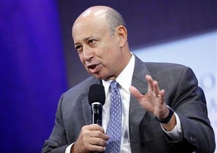 Lloyd Blankfein, Chairman and CEO of Goldman Sachs, speaks during a panel discussion at the Clinton Global Initiative in New York September 23, 2009. REUTERS/Chip East
Lloyd Blankfein, Chairman and CEO of Goldman Sachs, speaks during a panel discussion at the Clinton Global Initiative in New York September 23, 2009. REUTERS/Chip East