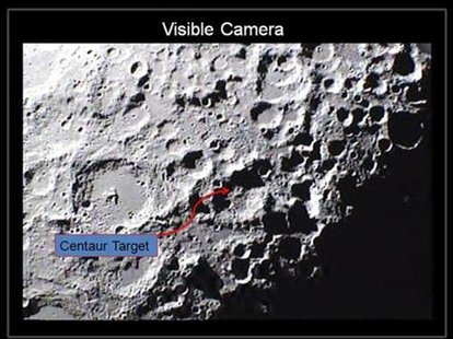 NASA's Lunar Crater Observation and Sensing Satellite (LCROSS) impact view is seen in this image released on October 9, 2009. REUTERS/NASA/Handout
NASA's Lunar Crater Observation and Sensing Satellite (LCROSS) impact view is seen in this image released on October 9, 2009. REUTERS/NASA/Handout