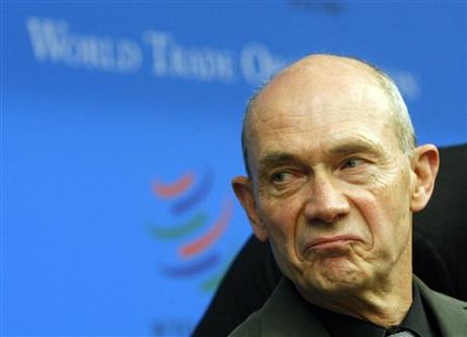Pascal Lamy, Director general of the World Trade Organization (WTO) is pictured before the opening of the WTO's General Council in Geneva November 17, 2009. REUTERS/Denis Balibouse
Pascal Lamy, Director general of the World Trade Organization (WTO) is pictured before the opening of the WTO's General Council in Geneva November 17, 2009. REUTERS/Denis Balibouse