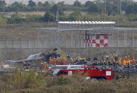 Rescuers search the wreckage of a cargo plane that crashed during take-off at Pudong airport in Shanghai, November 28, 2009. REUTERS/Stringer
Rescuers search the wreckage of a cargo plane that crashed during take-off at Pudong airport in Shanghai, November 28, 2009. REUTERS/Stringer