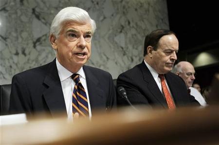 




Committee Chairman Sen. Christopher Dodd, ranking member Sen. Richard Shelby, and Sen. Robert Bennett gather to hear Treasury Secretary Timothy Geithner's testimony about regulatory reform before the Senate Banking Committee on Capitol Hill in Washington, June 18, 2009. REUTERS/Jonathan Ernst

