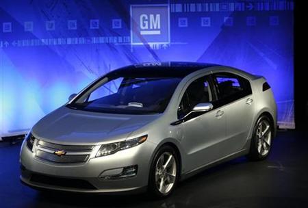 A General Motors Co Chevrolet Volt is seen during a news conference at GM's Warren Technical Center in Warren, Michigan in this August 11, 2009 file photo. REUTERS/Rebecca Cook
A General Motors Co Chevrolet Volt is seen during a news conference at GM's Warren Technical Center in Warren, Michigan in this August 11, 2009 file photo. REUTERS/Rebecca Cook