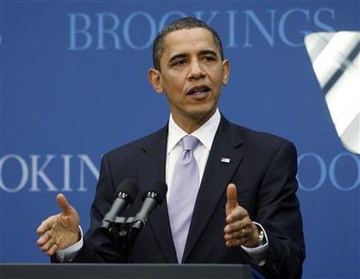 U.S. President Barack Obama delivers a speech on the economy at the Brookings Institution in Washington, December 8, 2009. REUTERS/Jason Reed
U.S. President Barack Obama delivers a speech on the economy at the Brookings Institution in Washington, December 8, 2009. REUTERS/Jason Reed