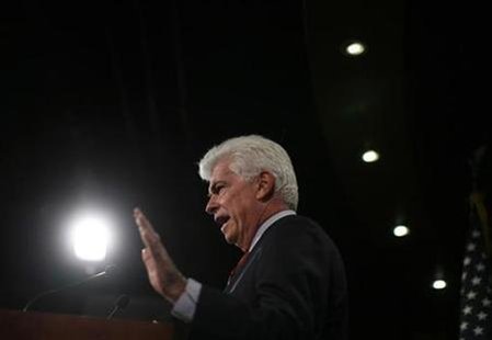 
Chairman of the Senate Committee on Banking, Housing and Urban Affairs Senator Christopher Dodd speaks about the mortgage crisis on Capitol Hill in Washington September 16, 2008. REUTERS/Jim Young
