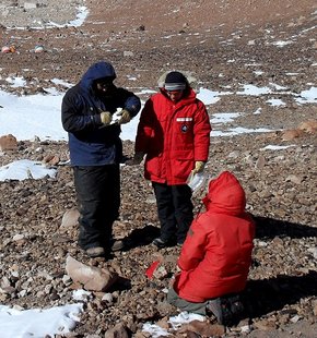 Scientists conduct research in Antarctica.  Photo courtesy National Science Foundation United States Antarctica Project
