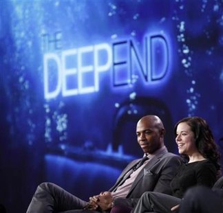 
Cast members Mehcad Brooks (L) and Tina Majorino of the series "The Deep End" participate in a panel discussion at the Disney ABC winter 2010 Television Critics Association press tour in Pasadena, California, January 12, 2010. REUTERS/Danny Moloshok
