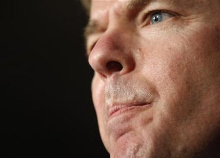 Democratic presidential candidate and former Senator John Edwards (D-NC) faces supporters at his South Carolina primary night rally in Columbia, South Carolina in this January 26, 2008 file photo. REUTERS/Chris Keane
Democratic presidential candidate and former Senator John Edwards (D-NC) faces supporters at his South Carolina primary night rally in Columbia, South Carolina in this January 26, 2008 file photo. REUTERS/Chris Keane