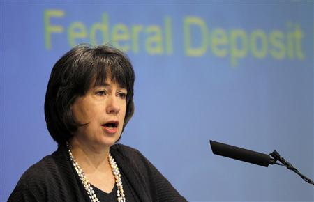 
Sheila Bair, Chairman of the Federal Deposit Insurance Corporation (FDIC), speaks at the Symposium on Interest Rate Risk Management in Arlington January 29, 2010. REUTERS/Jason Reed
