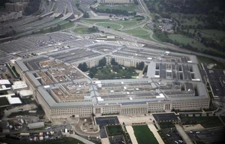 
Aerial view of the United States military headquarters, the Pentagon in this September 28, 2008 file photo. REUTERS/Jason Reed

