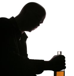 Man with beer bottle