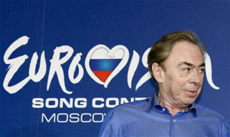 




English composer Andrew Lloyd Webber attends a news conference ahead of the Eurovision Song Contest final in Moscow May 15, 2009. REUTERS/Sergei Karpukhin

