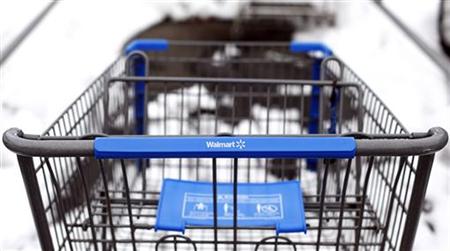 
A Walmart shopping cart is seen in their parking lot in Westbury,New York, February 17, 2010. REUTERS/Shannon Stapleton
