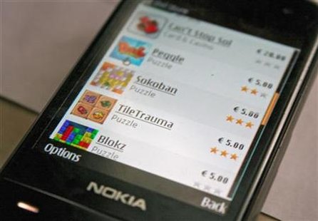 




A test version of Nokia's new Ovi Store is seen in a picture taken in Helsinki May 14, 2009 file photo. REUTERS/Tarmo Virki

