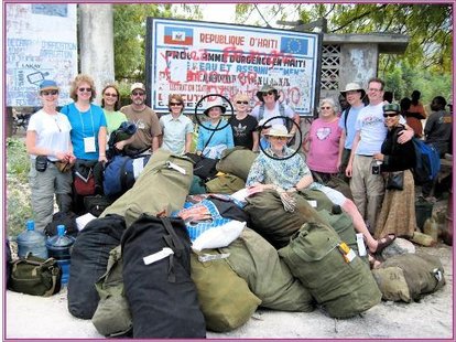 Charles and Annette Staubs of Merrill, circled in black, traveled to Thiotte, Haiti, for eight days with the Haitian Medical Mission of Wisconsin to provide medical relief.