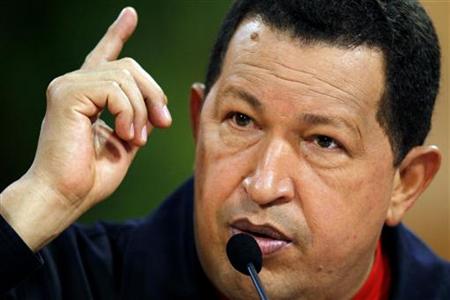 
Venezuelan President Hugo Chavez attends a news conference at Miraflores Palace in Caracas in this February 25, 2010 file photo. REUTERS/Jorge Silva
