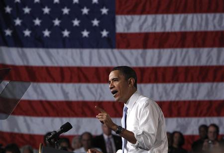 
President Barack Obama delivers remarks on health insurance reform at Walter F. Ehrnfelt Recreation and Senior Center in Strongsville, Ohio, March 15, 2010. REUTERS/Jim Young
