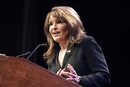 Sarah Palin speaks during the National Tea Party Convention at Gaylord Opryland Hotel in Nashville, Tennessee February 6, 2010. REUTERS/Josh Anderson
Sarah Palin speaks during the National Tea Party Convention at Gaylord Opryland Hotel in Nashville, Tennessee February 6, 2010. REUTERS/Josh Anderson