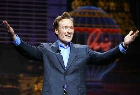 Conan O'Brien gestures at the 2005 International Consumer Electronics Show in Las Vegas January 5, 2005. REUTERS/Mike Blake
Conan O'Brien gestures at the 2005 International Consumer Electronics Show in Las Vegas January 5, 2005. REUTERS/Mike Blake