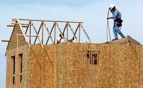 A home under construction. A home under construction.