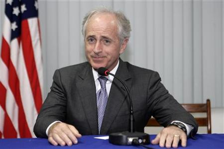 Senator Bob Corker speaks during a news conference after a meeting with Nicaragua's vice-president Jaime Morales Carazo in Managua February 22, 2010. REUTERS/Oswaldo Rivas
Senator Bob Corker speaks during a news conference after a meeting with Nicaragua's vice-president Jaime Morales Carazo in Managua February 22, 2010. REUTERS/Oswaldo Rivas
