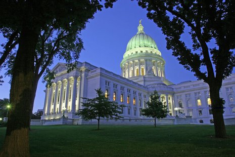 The Wisconsin State Capital building in Madison, WI