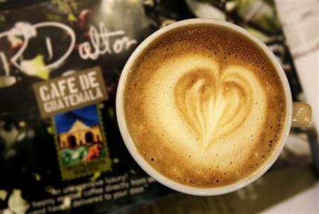
A cup of cappuccino sits on a table in Guatemala City in this February 26, 2010 file photo.
