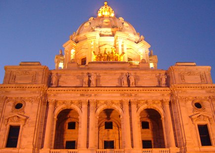 The capital building of St.Paul, MN illuminated by night time lights. Photo courtesy of Joseph Yetman Photography, LLC josephyetmanphotography.com