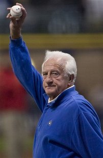 Bob Uecker at Miller Park. Bob Uecker at Miller Park.