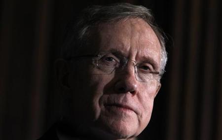 
U.S. Senate Majority leader Harry Reid (D-NV) listens to remarks after the Senate approved a package of changes to President Barack Obama's landmark healthcare overhaul and sent the bill to the House of Representatives for final passage in Washington, March 25, 2010. REUTERS/Jim Young
