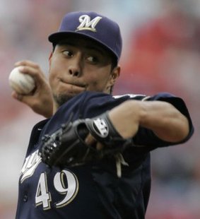 Brewers pitcher Yovani Gallardo. Brewers pitcher Yovani Gallardo.