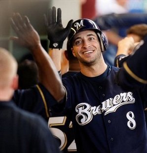 Ryan Braun of the Milwaukee Brewers. Ryan Braun of the Milwaukee Brewers.