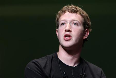 Facebook CEO Mark Zuckerberg speaks during a session at the Cannes Lions 2010 International Advertising Festival in Cannes, June 23, 2010. REUTERS/Sebastien Nogier
Facebook CEO Mark Zuckerberg speaks during a session at the Cannes Lions 2010 International Advertising Festival in Cannes, June 23, 2010. REUTERS/Sebastien Nogier