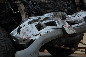 Damage from a car crash