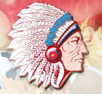 A high school Indian chief logo.