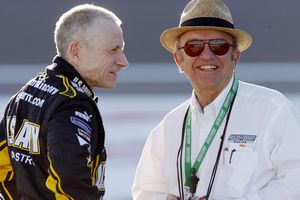 Jack Roush is seen with former teammate Mark Martin (AP Photo/Isaac Brekken)