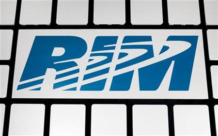 
A RIM logo is seen at the Research in Motion headquarters in Waterloo, November 16, 2009. REUTERS/Mark Blinch
