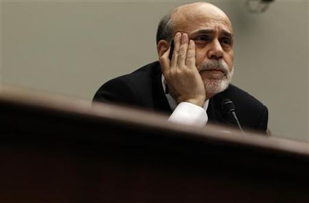 
U.S. Federal Reserve Chairman Ben Bernanke listens to questions as he testifies before a House Financial Services hearing on the "Monetary Policy and the State of the Economy" on Capitol Hill in Washington, July 22, 2010. REUTERS/Jim Young
