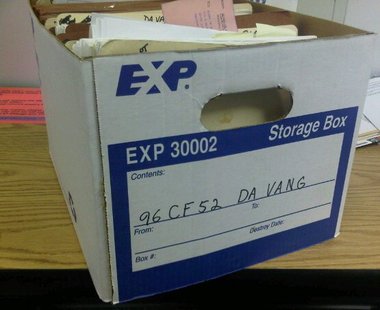 Every single court document in the case against Da Vang, who is serving two life prison sentences for killing his estranged wife and her friend in the wife's Wausau apartment in 1996, are contained in this box. Every single court document in the case against Da Vang, who is serving two life prison sentences for killing his estranged wife and her friend in the wife's Wausau apartment in 1996, are contained in this box.
