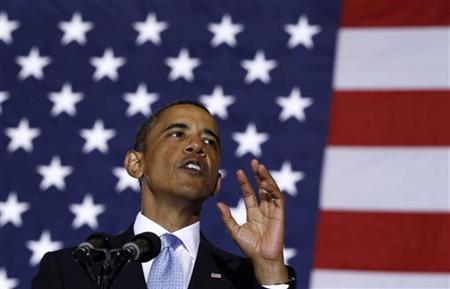President Barack Obama delivers remarks at Xavier University in New Orleans, Louisiana, August 29, 2010. REUTERS/Jim Young
President Barack Obama delivers remarks at Xavier University in New Orleans, Louisiana, August 29, 2010. REUTERS/Jim Young