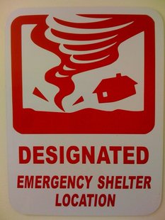 tornado shelter sign