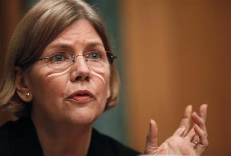 
Congressional Oversight Panel Chair Elizabeth Warren questions Assistant Treasury Secretary for Financial Stability Herbert Allison on the government's assistance to Citigroup during a hearing in Washington March 4, 2010. The Congressional Oversight Panel was created to oversee the expenditure of the Troubled Asset Relief Program (TARP). REUTERS/Richard Clement
